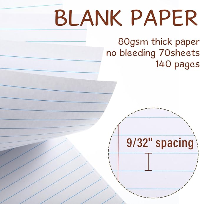 Maitys 6 Pcs Legal Pad Steno Spiral Notebook 8.5" x 11" Top Bound Spiral Pads Hard Cover College Ruled Notepad 70 Sheet Pad for School Office University Home(Chic Color,Modern Style)