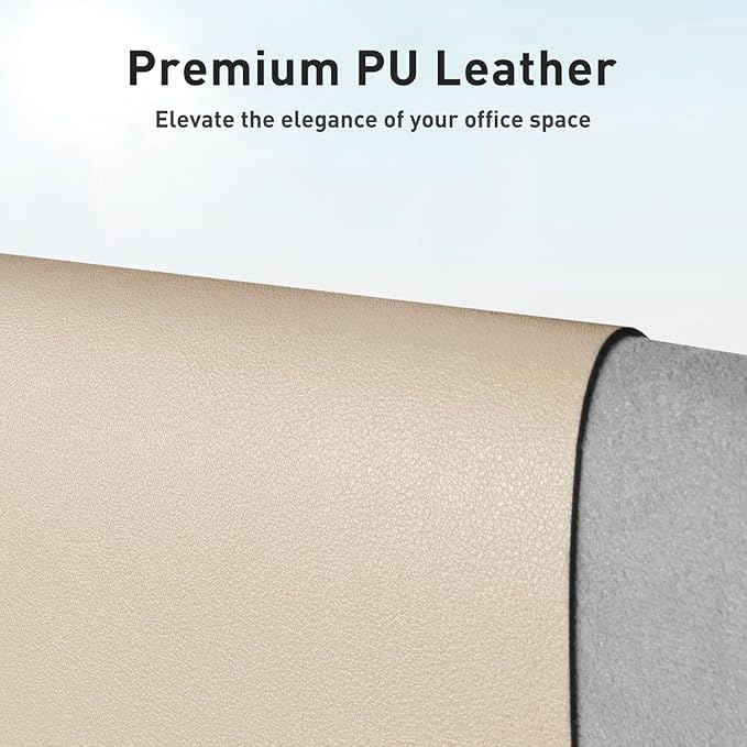 Aothia Non-Slip PU Leather Waterproof Laptop Desk Pad Protector, Blotter Mat, Writing and Mouse Pad for Office & Home, Beige, 23.6" x 13.7"