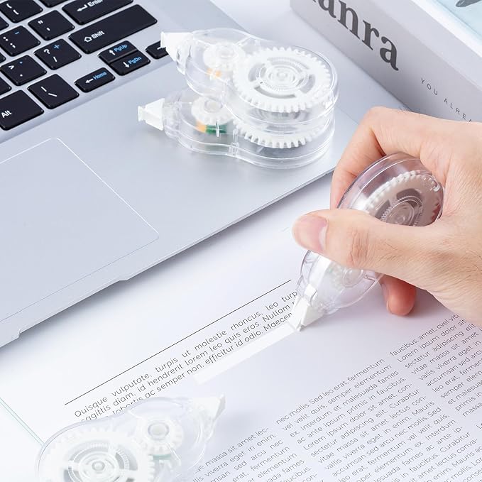 M&G White Correction Tape, Easy to use applicator for Instant Corrections, 39.37 Ft/Pack,for Office (6 Pack, 12M/472"x 0.2")