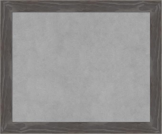 Amanti Art Grey Framed Magnetic Board 19x23 Small Vision Board for use with Magnets, 100% metal sheet to display items as office decor or for home organization in mudroom, kitchen or kids room