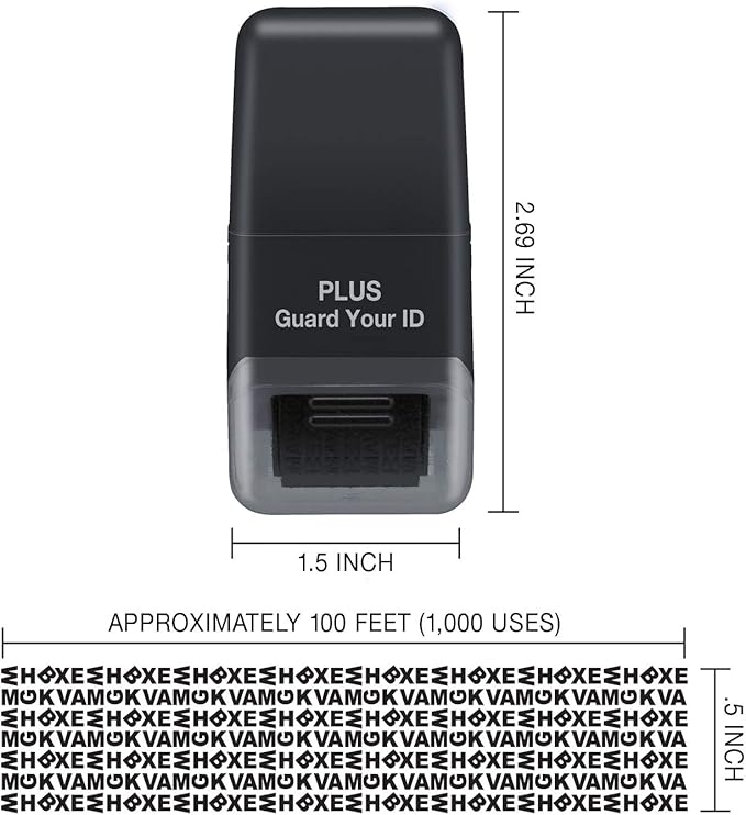 Guard Your ID Identity Protection Stamp Roller, Black, IS-520CM