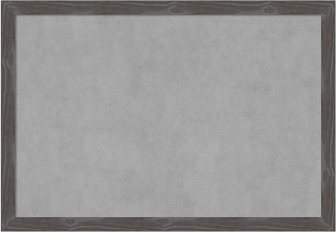 Amanti Art Grey Framed Magnetic Board 27x39 Large Vision Board for use with Magnets, 100% Metal Sheet to Display Items as Office Decor or for Home Organization in mudroom, Kitchen or Kids Room