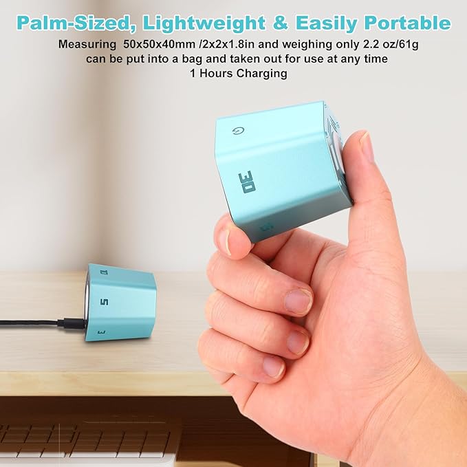Pomodoro Productivity Timer Cube, Flip Clock, Pause & Resume, Magnetic Adjustable Sound Alert, for Working Studying Office Task, 3/5/10/15/30min & Custom Countdown (Blue)