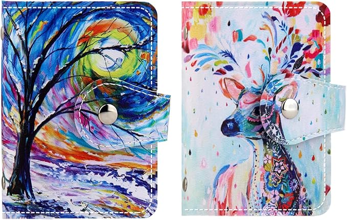 PRIVILLA 2 Pcs Credit Card Holder and business card holder，Sd Card Holder Each Has 26 Card Organizers, 2024 New Credit Card Holders book for Men and Women.