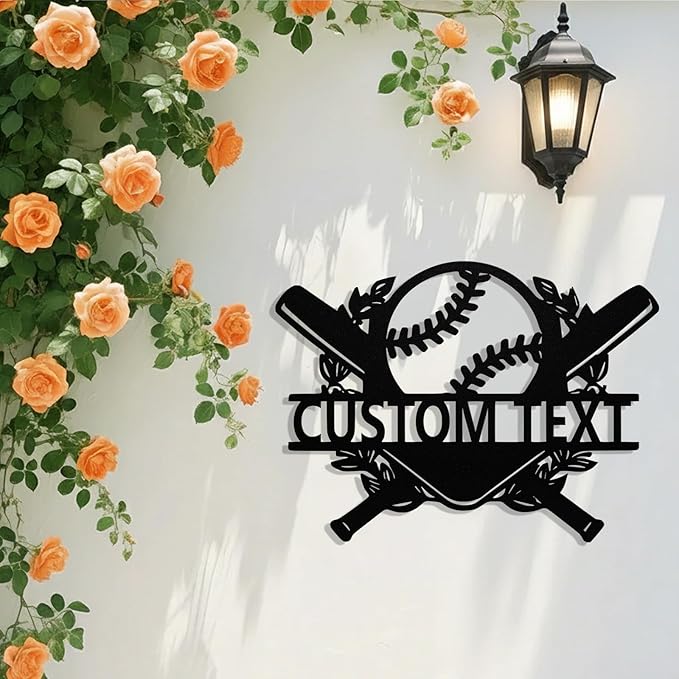 Personalized Baseball Metal Sign Custom Name Sign Baseball Player Gift Boys Room Decor Softball Lover Present Sports Wall Art Decorations Gift for Team,Dad,Husband,Son