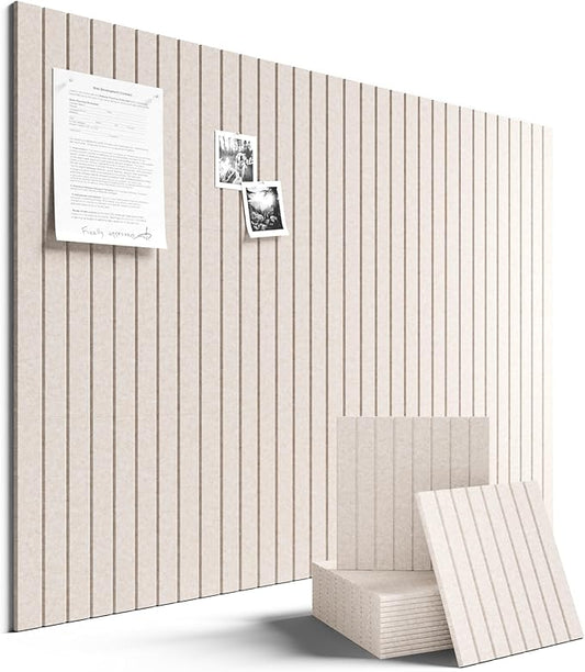 Fluxynara Large Felt Bulletin Board 48" x 36" Cork Board Alternative-12 Pack with 70 Safe Removable Adhesive Tabs, Cork Boards for Walls Cork Board for Home Office Classroom Pin Board (Oatmeal)