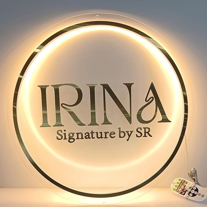 Custom Backlit Logo Sign, Plug/Battery Personalized Led Backlight Metal/Acrylic Sign LOGO for Business Wall, Wall Mount Lighted Signs Customizable for Spa Beauty Studio Office Room Storefront Decor