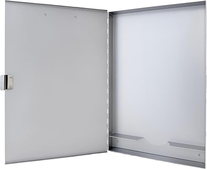Saunders Metal Clipboard with Storage, Silver Single Layer Nursing Clipboard Folio, Letter Size Paper Organizer, Slim Steel Clip, Side-Open Form Holder for Office, School & Work - Made in USA