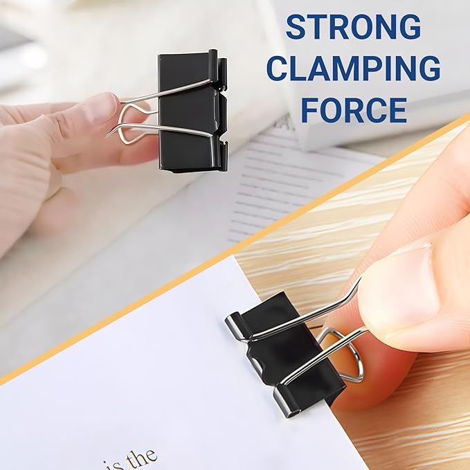 360 PCS Binder Clips Small – Mini Black Metal Paper Clamps, 0.6in/15mm Binder Paper Clips, Binder Clamps Set for Office Home School Supplies