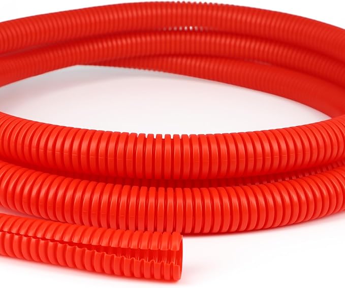 Split Wire Loom Tubing, 10,25ft Cord Protectors from Pets No Chew, Flexible Wire Covers Cord Protectors, Protective Split Cable Sleeve for Automotive Home Industrial Wires(Red, 0.51inch-10ft)