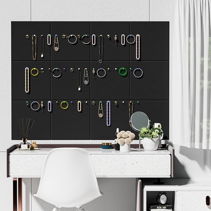 Large Cork Bulletin Board Alternative for Office60 x 35" - 15 Pack Felt Bulletin Boards Dart Wall Protectors 70 Pcs Safe RemovableAdhesive Tabs Pcs for Office Wall, School, Home Decor, Black