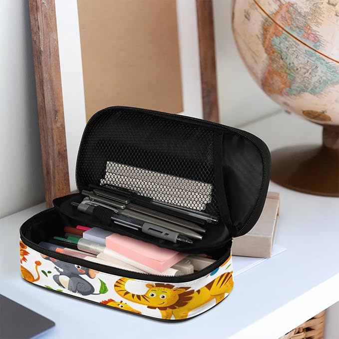 Pardick Pencil Case，Cute Animals Big Capacity Pencil Pouch Coin Pouch Stationery Organizer For Teen School