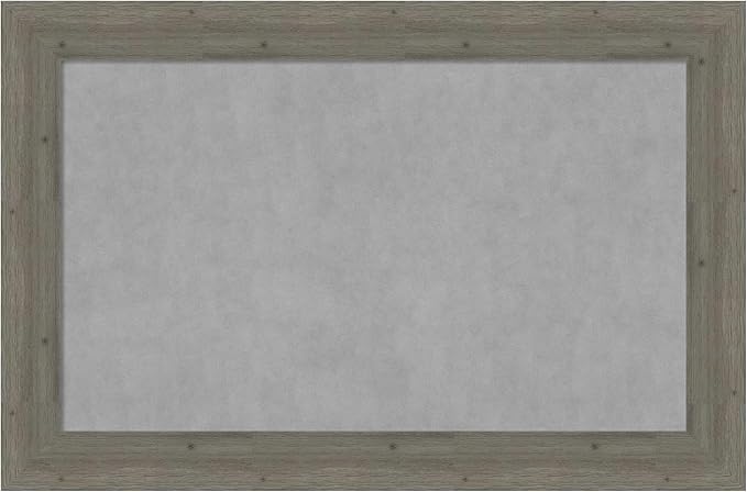 Amanti Art Grey Framed Magnetic Board 31x47 Large Vision Board for use with Magnets, 100% Metal Sheet to Display Items as Office Decor or for Home Organization in mudroom, Kitchen or Kids Room