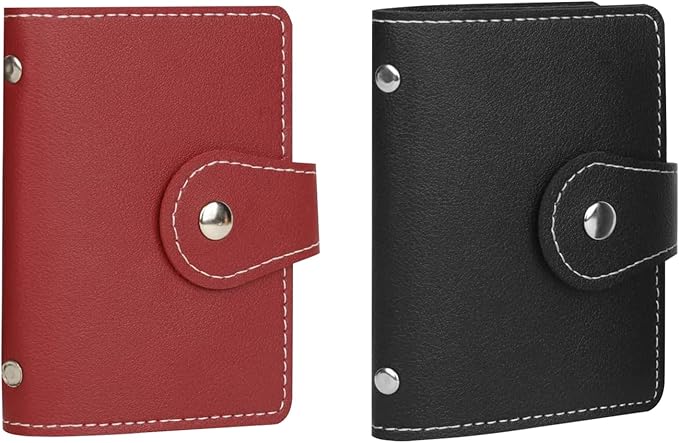 PRIVILLA 2 Pcs Credit Card Holder and business card holder，Sd Card Holder Each Has 26 Card Organizers, 2024 New Credit Card Holders book for Men and Women.