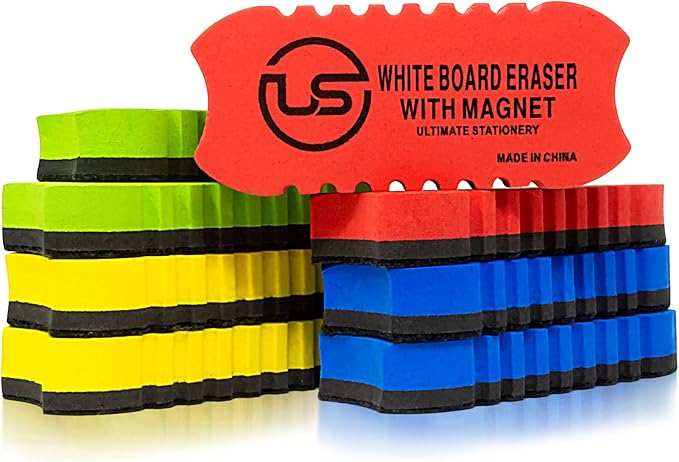Dry Erase Eraser Magnetic Whiteboard Eraser 8 Pack White Board Erasers, Dry Erase for Whiteboard, Chalkboard and Glass