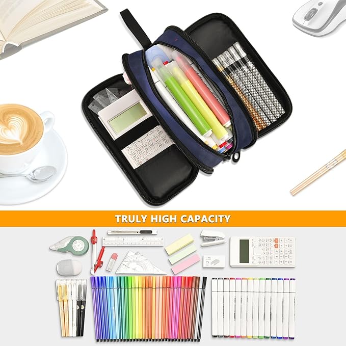 BOENLE Custom Dragon Purple Pencil Case Box Boys Girls Personalized Name Large Pencil Pouch Stationery Pen Bag Organizer for Kids Adults School Office