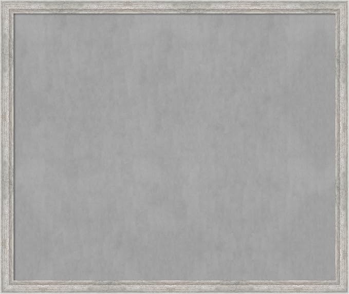 Amanti Art Silver Framed Magnetic Board 43x51 Oversize Vision Board for use with Magnets, 100% Metal Sheet to Display Items as Office Decor or for Home Organization in mudroom, Kitchen or Kids Room