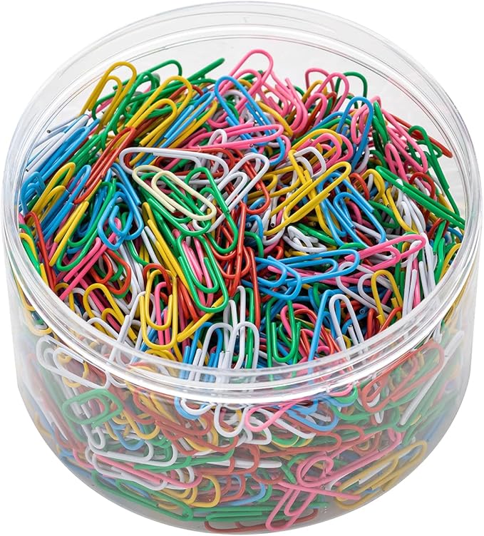 Paper Clips Colorful, 1000PCS Small 1.1 inch, Durable and Rustproof, Great for Office School Organizing (Multicolored, 1.1 inch)