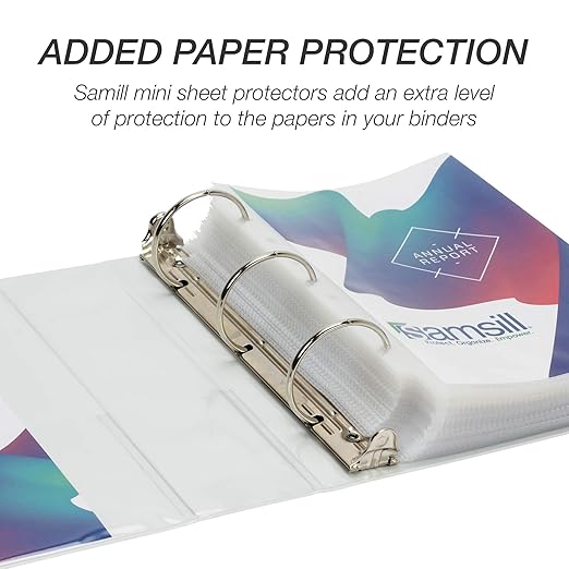 Samsill Economy 2 Inch Mini 3 Ring Binder, Made in The USA, Round Ring Binder, Non-Stick Customizable Cover, White