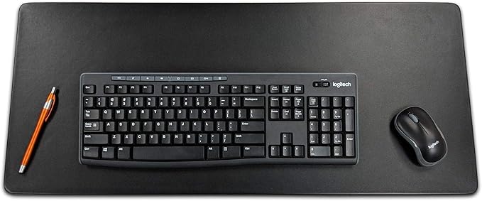 Black Leather 30" x 12.5" Keyboard/Mouse Desk Mat