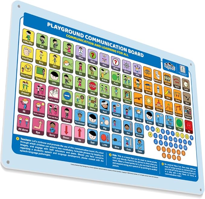 Outdoor Rated Plastic School Playground Communication Board - Weather-Proof Inclusive Communication Aid for Autism & Inclusive Play