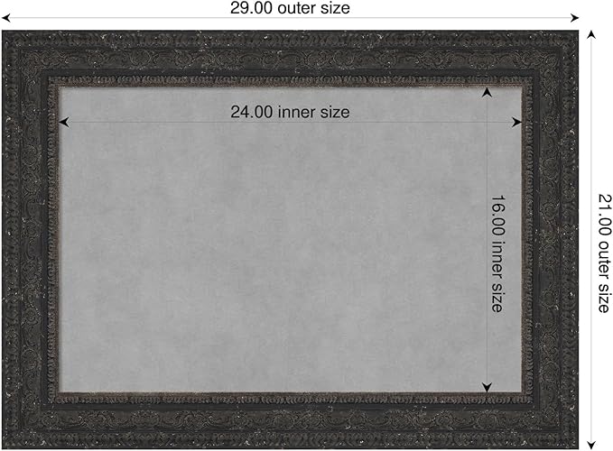 Amanti Art Black Framed Magnetic Board 21x29 Medium Vision Board for use with Magnets, 100% Metal Sheet to Display Items as Office Decor or for Home Organization in mudroom, Kitchen or Kids Room