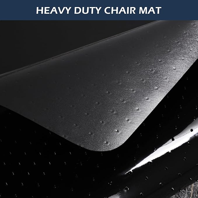 SALLOUS Chair Mat for Carpet, 48" x 36" Office Chair Mat for Carpeted Floors, Heavy Duty Vinyl Floor Mat with Grips, Carpeted Floor Protector Computer Desk Mat for Home Office (Black)