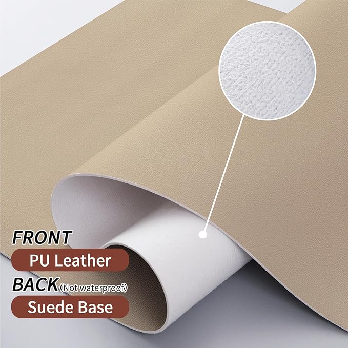 Bloss Beige Desk Mat 23.6" x 13.8", Desk Matt for Desktop, Large Leather Mouse Pad Waterproof, Computer Mat for Office Work/Home/Decor/Protector