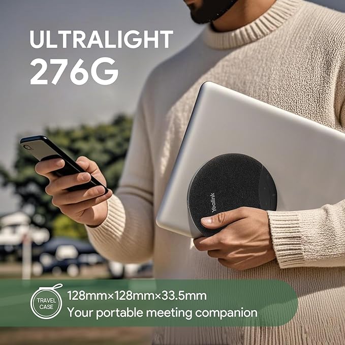 Yealink Sp92 Conference Speaker and Microphone with Bluetooth Dongle, Teams Certified, Noise Reduction, 20H Call Time USB Speakerphone for 4-6 People Meeting Room