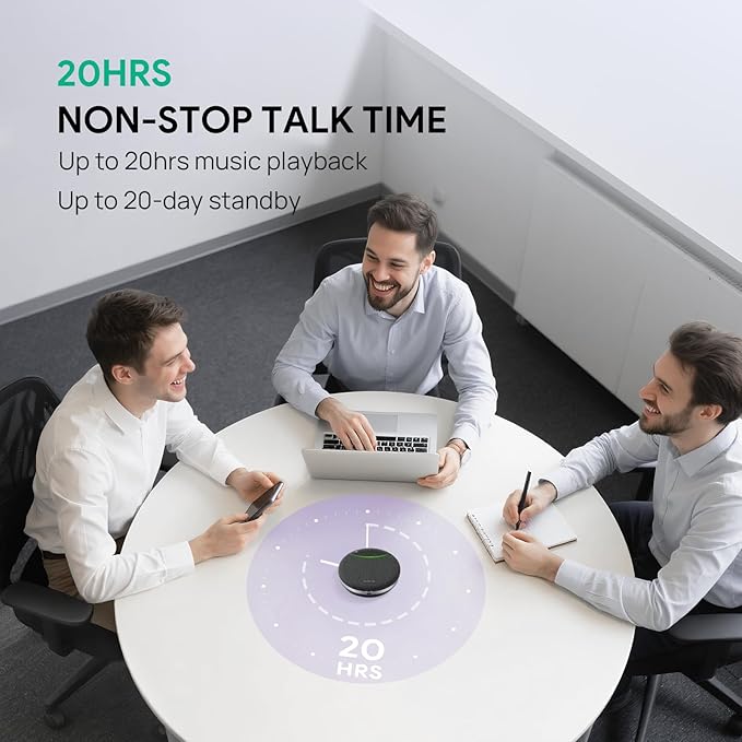 Yealink SP92 Bluetooth Speakerphone with Dongle Conference Speaker and Microphone Full-Duplex Noise Reduction 20h Teams Call 278g Wireless Portable Design Suit for 4-6 Meeting Room