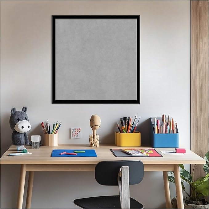 Amanti Art Black Framed Magnetic Board 21x21 Medium Vision Board for use with Magnets, 100% Metal Sheet to Display Items as Office Decor or for Home Organization in mudroom, Kitchen or Kids Room