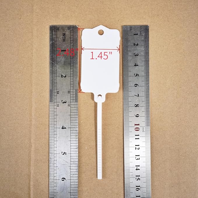 100pcs Reusable Blank Plastic Tags Ties Key Tags 1.45"*2.48" Serrated Tension Sealing Strap with Large Label Plastic Tie Mark Label Waterproof Hang Sign Write on Tag (5 Colors Mixed, 100pcs)