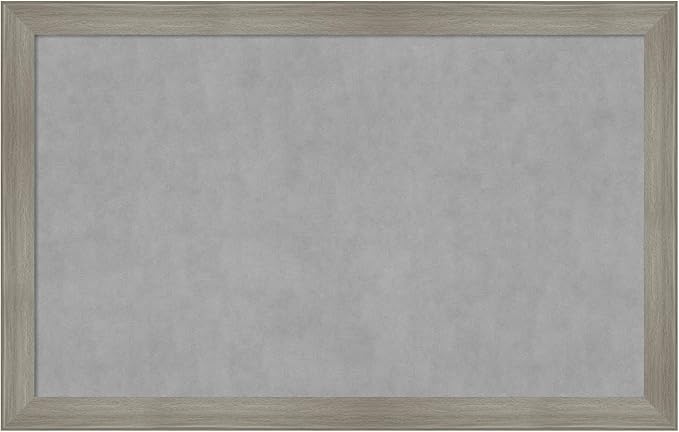 Amanti Art Grey Framed Magnetic Board 28x44 Large Vision Board for use with Magnets, 100% Metal Sheet to Display Items as Office Decor or for Home Organization in mudroom, Kitchen or Kids Room