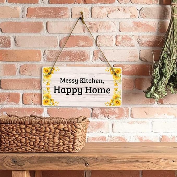 Signs ByLITA Sunflower Corners Rustic Wood Personalized Hanging Wall or Door Sign (5 x 10") | Custom Signage for Your Home & Business