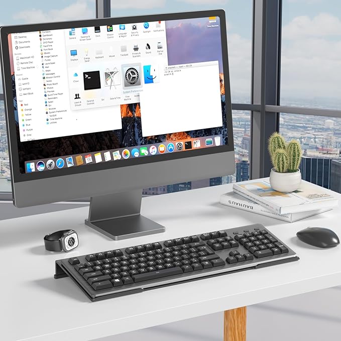 Beego Ergonomic Computer Keyboard Stand - Black Acrylic Keyboard Riser Tilted Keyboard Holder Keyboard Tray with Black Non-Slip Strip for Easy Typing at Home School Office Desk Accessories