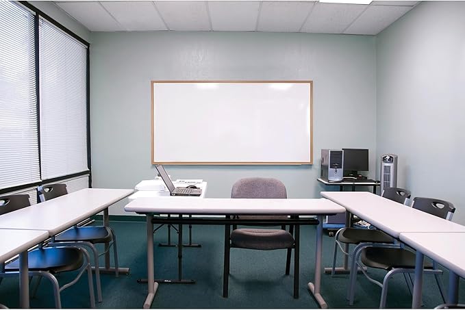 Ghent 4 x 4 Porcelain Magnetic Whiteboard, Wood Frame, 1 Marker, 1 Eraser, Made in the USA (M1W-44-4)