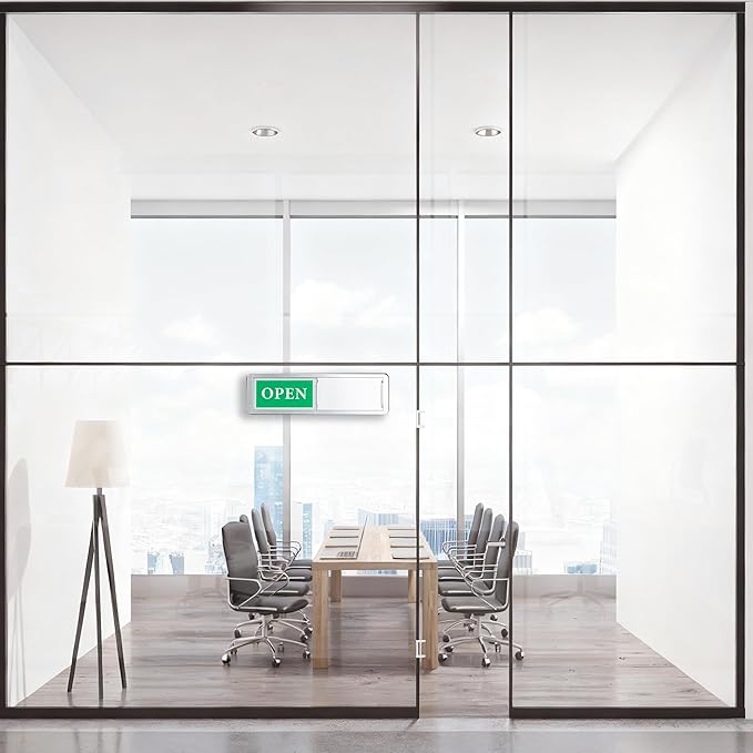 Open Closed Sign Sliding Door Indicator, Open Closed Signs for Business, Office, Restroom, Salon, Storefront, Home Office, Window, Restaurants
