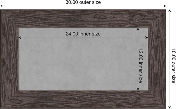 Amanti Art Black Framed Magnetic Board 18x30 Small Vision Board for use with Magnets, 100% Metal Sheet to Display Items as Office Decor or for Home Organization in mudroom, Kitchen or Kids Room