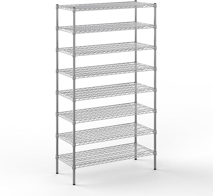 Regal Altair 18" Deep x 42" Wide x 74" Height Wire Shelving Kit | 8-Tier | NSF Commercial Storage Rack Unit