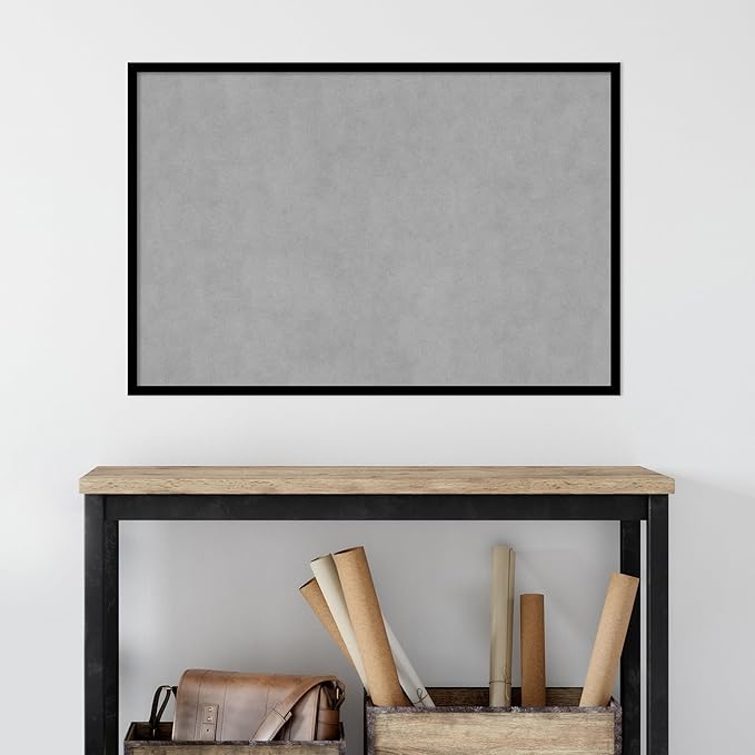 Amanti Art Black Framed Magnetic Board 25x37 Large Vision Board for use with Magnets, 100% Metal Sheet to Display Items as Office Decor or for Home Organization in mudroom, Kitchen or Kids Room