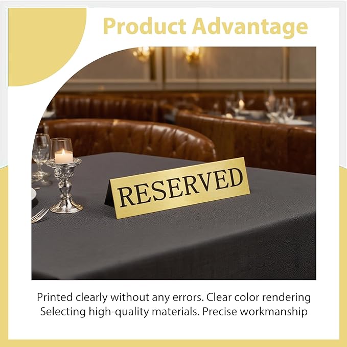 6PCS Reserved Table Signs Set,Reserved Seating Signs for Weddings and Important Events, Table Card Holders,Suitable for Reserving Seating in Restaurant Tables