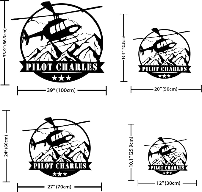 Personalized Metal Airplane Wall Art, Airplane Name Sign, Customized Pilot Name Sign, Airplane Hangar Sign Decor, Aviation Home Office Decor, Large Outdoor Decor, Pilot Gifts, Aircraft Lovers Gift