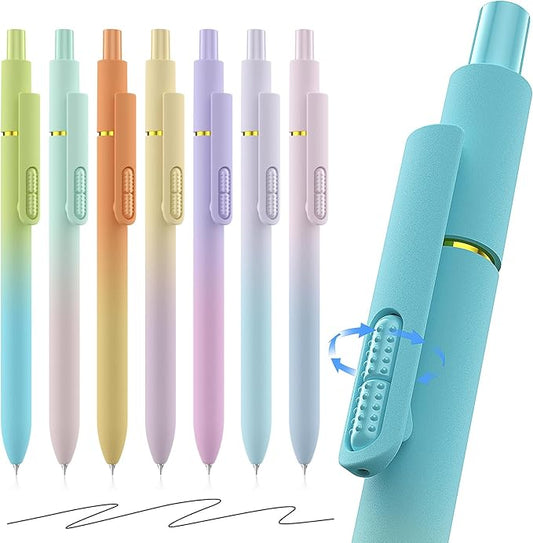 JIMMIDDA 8Pcs Black Gel Pens - 0.7mm Medium Point Black Ink Pens | Smooth Writing - Quick Drying Retractable Pen for Men Women (Gradient - 8Pack)