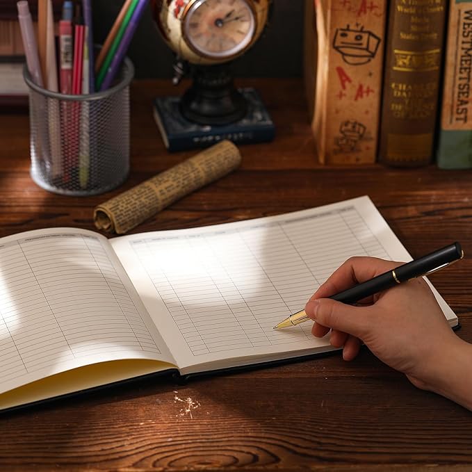 Affrolling 3 Pcs Visitor Log Book Set 120 Pages 8 7/8" x 7" Visitor Register Book Must Sign in Black Pens for Office Visiting Desk Wedding Reception and Events Reception Supplies