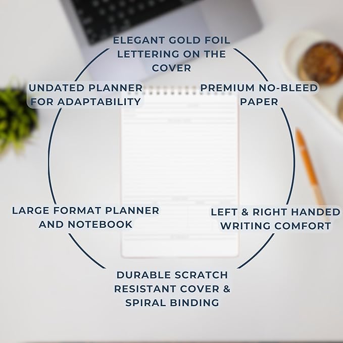 Merely Home | Meeting Notebook for Work | 8.25" x 11.75" | Project Planner | Simple Design | Multiple Layouts | Office and Business Planner (Evergreen, Meeting Planner - Portrait)