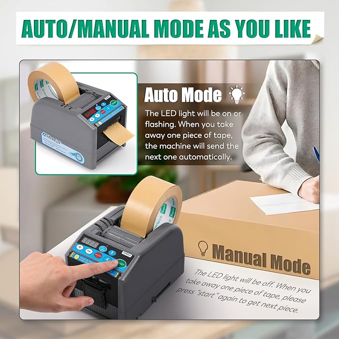 Frifreego Automatic Tape Dispenser Electric Tape Cutter, 39" MAX Cutting Length, with Manual & Auto Modes, Cutting Various Tapes with 0.24-2.36" Width, for Office Warehouse Use, Package Packing