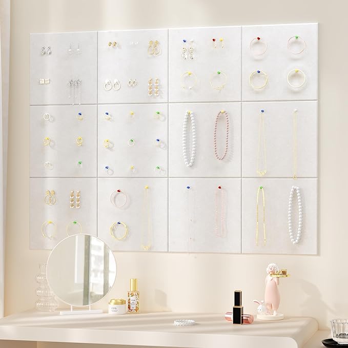 Neatsure Large Cork Board for Wall, 48" x 36" Bulletin Board with Pushpins, 12 Panels Felt Tiles Tack Push Pin Board for Office, Light Tan