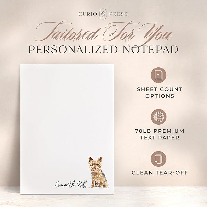 Personalized Stationery Dog Themed Note Pads, Choose from 85 Breeds Dog Stationery Set, Personalized Notepads for Dog Lovers, as Gift or To-do List Stationary, Lined/Unlined Custom Notepads - Dogs Pad