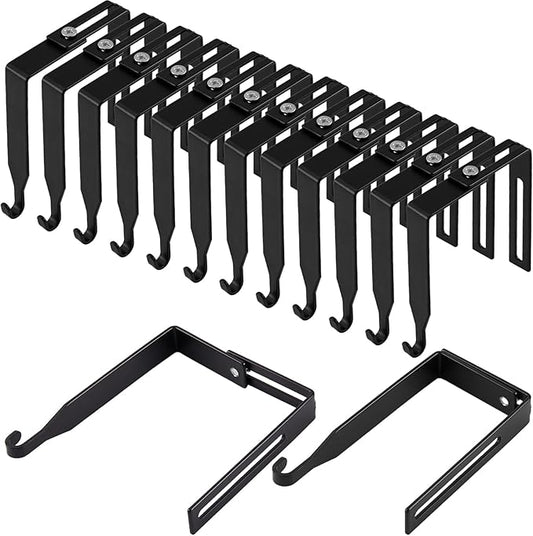 Amylove 12 Pcs Adjustable Cubicle Hanger Universal Partition Metal Cubicle Hooks Door Hanger, Adjusted to Fit Panels with 1 3/8 Inch to 3 1/2 Inch Thickness for Office Whiteboard (Black)