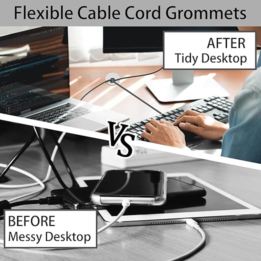 1.5 Inch(38mm) Desk Grommet,13 Pieces Cable Grommet, Desk Hole Cover for Cables with Hole Saw,Plastic Cable Cord Wire Hole Cover for Desk, Table,Cabinet,Countertop and Other Furniture(Whitek)